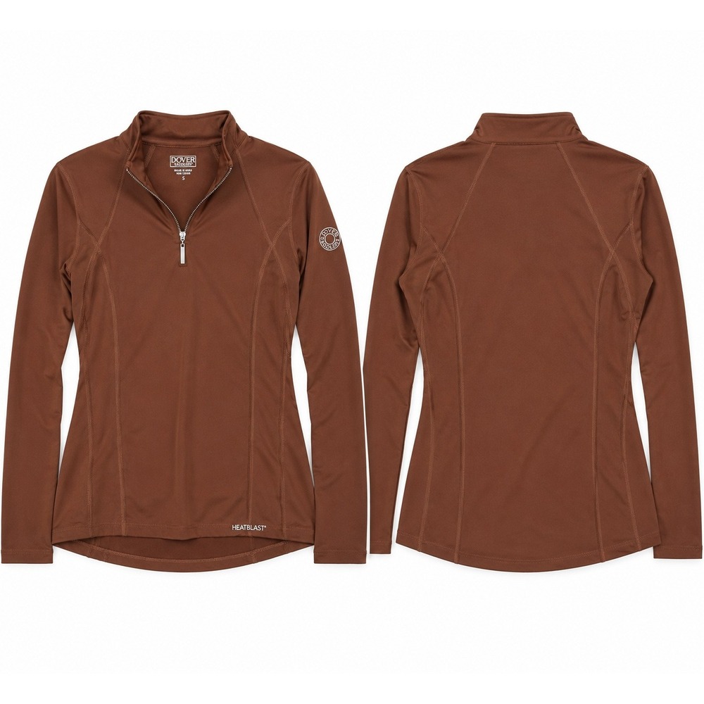 Dover Saddlery Heatblast Rust Brown Quarter Zip Riding Top Small 0203711
